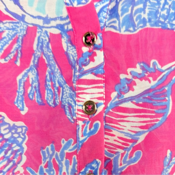 Talbots Seashell Semi Sheer Dress Tunic Swimsuit Coverup Beachy Resortwear EUC - Picture 3 of 8